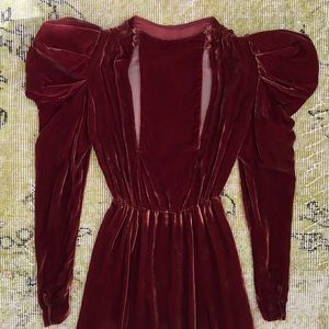 1930s Silk Velvet Luminous Copper Dress
